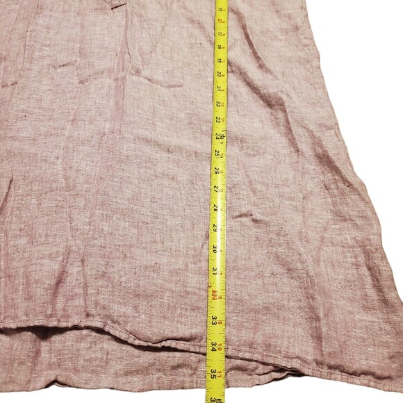 Tahari 100% Linen Sleeveless Henley Tank Large Purple Buttons Relaxed Size 1X - Picture 6 of 9